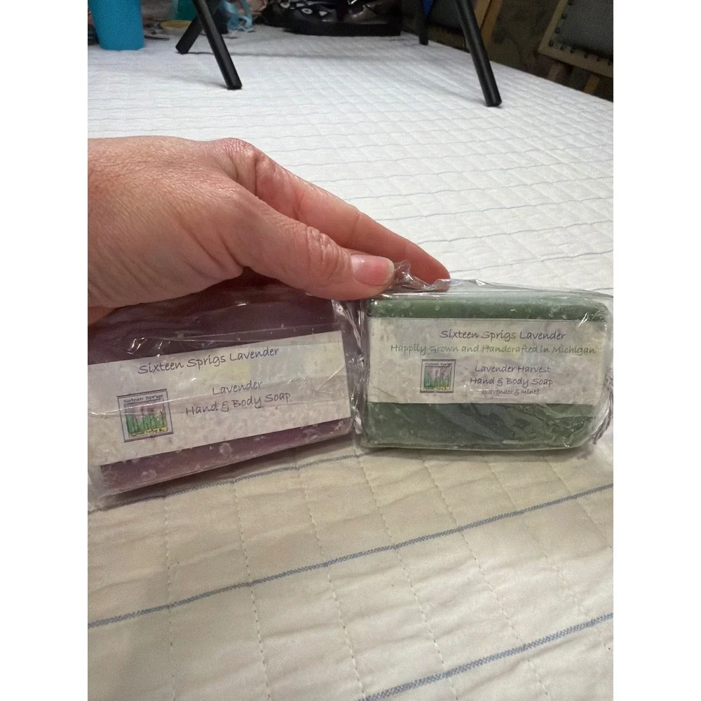 Sixteen Sprigs Lavender Handcrafted Soap Set Lavender & Lavender Mint Michigan